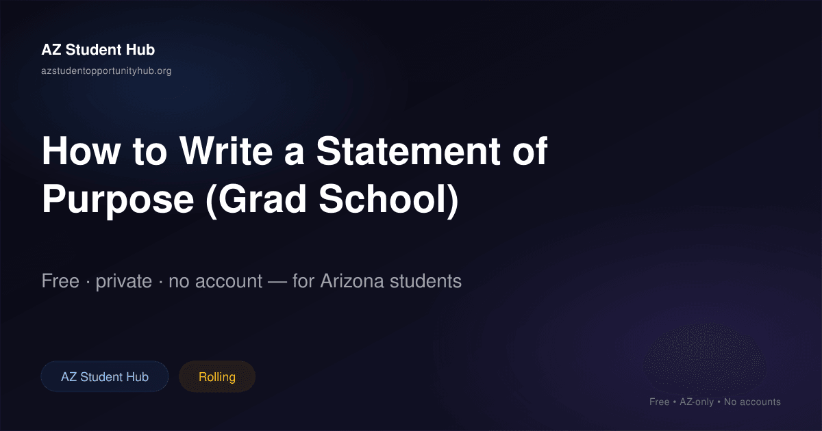 How to Write a Statement of Purpose (Grad School) | AZ Student Hub
