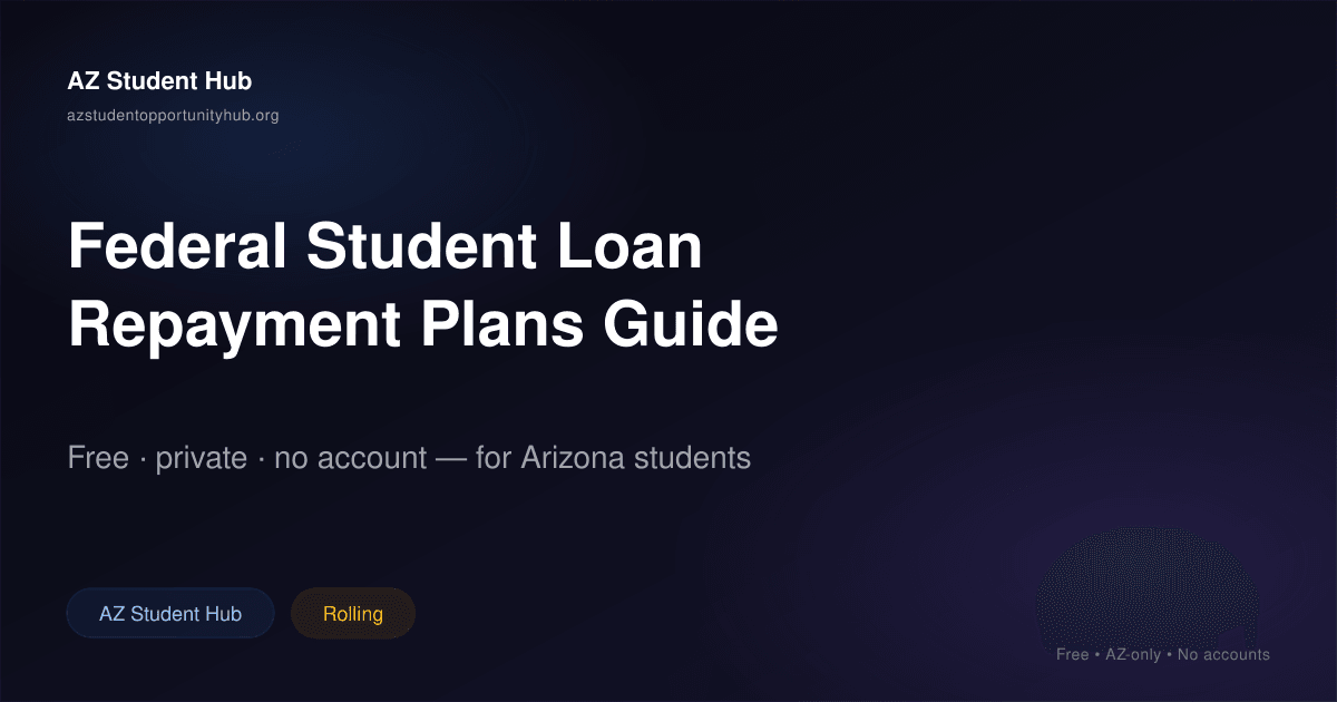 Federal Student Loan Repayment Plans Guide | AZ Student Hub