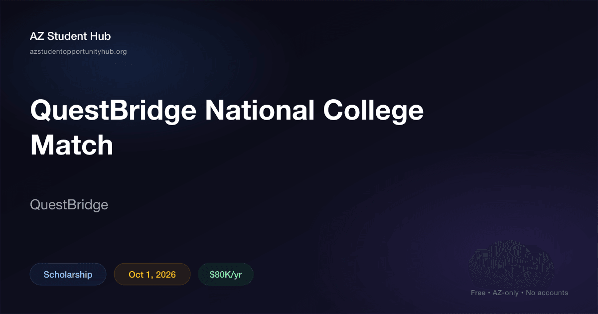 Questbridge QuestBridge National College Match (2026) | AZ Student Hub
